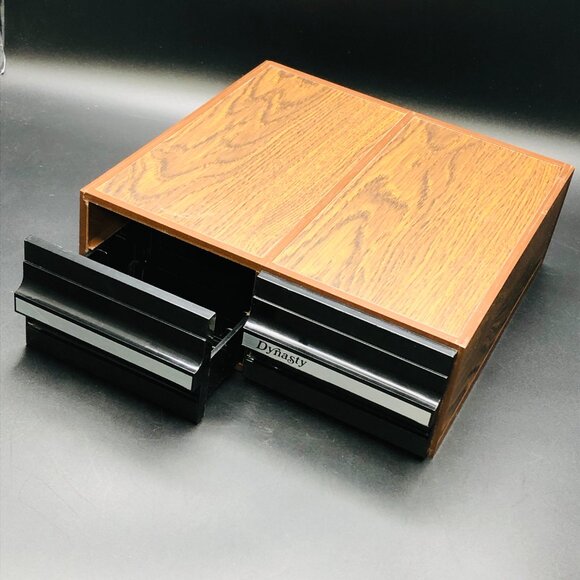 Vintage 80s DYNASTY Audio Cassette Computer Tape Dual Drawer Cabinet Storage - Picture 3 of 13